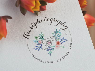 Heartphotography final logo adobe illustrator cc camera logo emblem floral heart logo photographer photographer logo script font vector