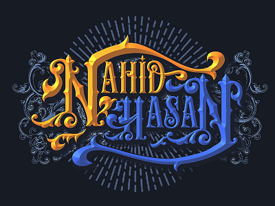 Nahid Hasan colorful creative dribbble nahid retro title typography vintage za
