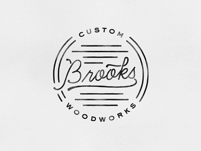 Killed logo concept 2 brooks identity logo script stamp weathered wood woodworks
