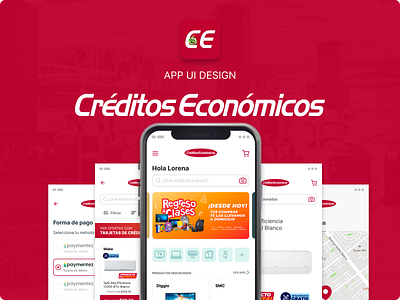 Créditos Económicos - ECOMMERCE APP app application branding design illustration logo minimal ui ux working from home