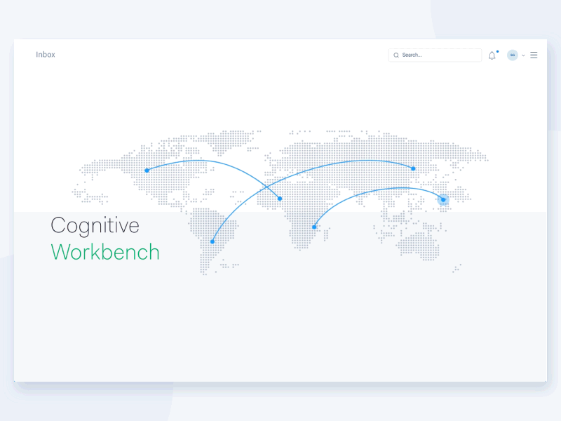 Intro for Inbox to Machine Learning Platform animation cards inbox intro map