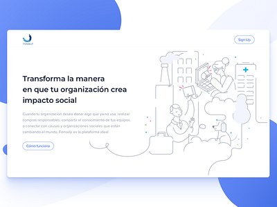 Landing Page for Fonselp donation illustration landing page ngo