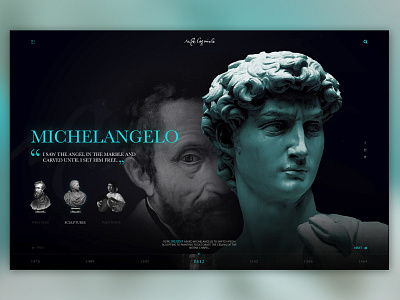 Michelangelo art desgin flat graphic history icon illustration michelangelo paintings sculptures type ui vector web webdesign website
