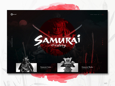 Samurai History design flat graphic history icon japan logo samurai typography ui ux vector web webdesign website