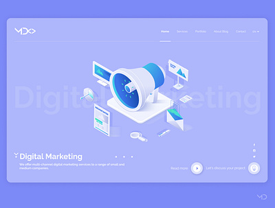 Design concept for MD Digital marketing agency agency concept design flat marketing minimal typography ui webdesig webdesign website