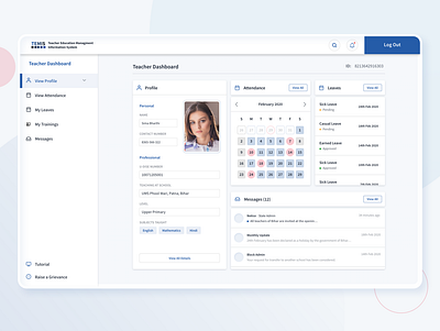 Teacher reporting Dashboard blue cards ui dashboard dashboard design dashboard ui design layout material ui minimalist profile page reporting typography ux