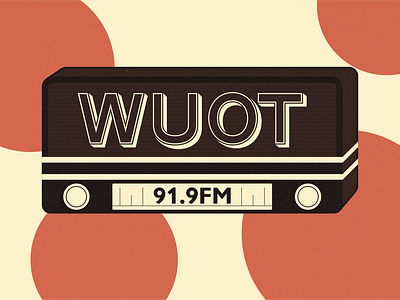 WUOT Radio Mug affinity designer illustrator radio retro typography warm