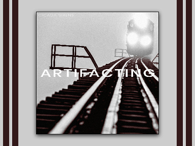 Artifacting album cover blackandwhite glitch horror train