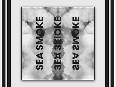 Sea Smoke affinity designer affinity photo album cover black and white glitch horror monochrome photo edit texture typography