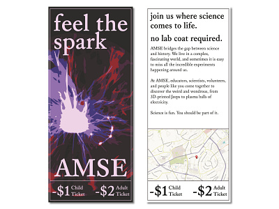 AMSE Feel the Spark advertising brochure museum print typography