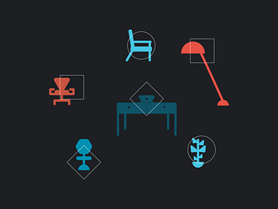 Office furniture icons furniture icons office vector