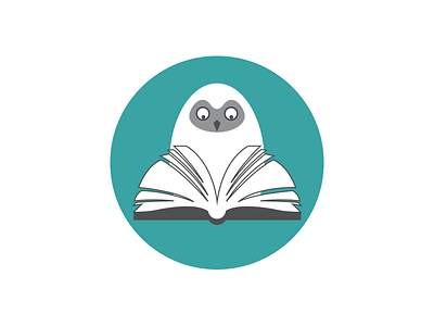 Owl reading book brand curiosity owl children digital marketing icon logo museum print visual identity