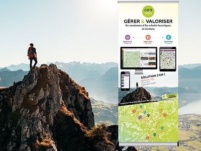 Banner stand app banner stand hiking mountain print tourism