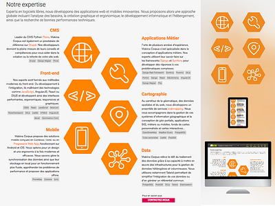 Single webpage expertise icons responsive web design webpage