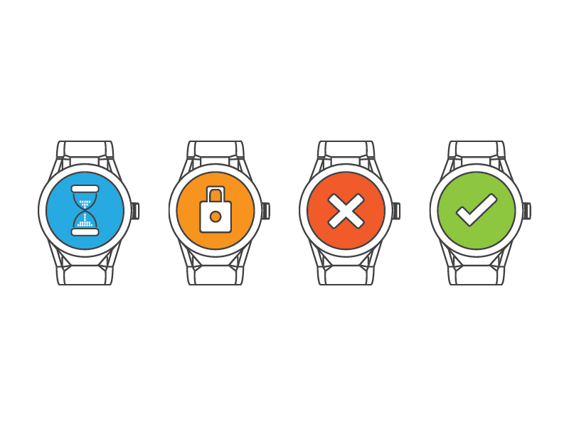Icons for a watch updater software flat design developers updater software app smart watch icons