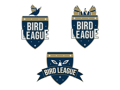 Bird League badge flat design logo shield