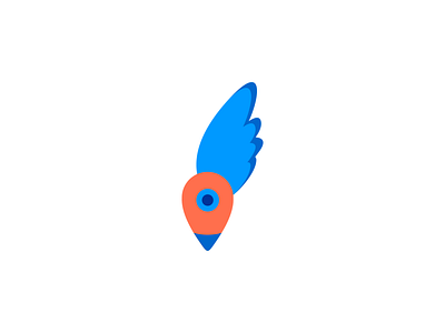 Map logo bird bird branding icon location logo pen vector
