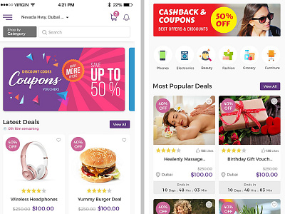 eCommerce App Home Screen Design app coupons app design ecommerce app mobile