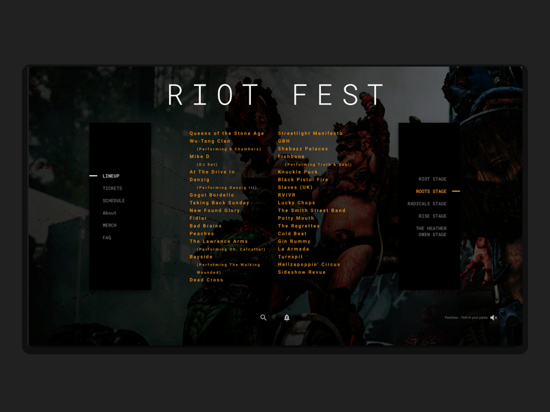 Riot Fest PWA Concept A