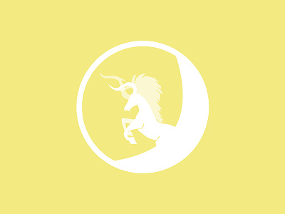 The White Unicorn flat colour iconography logo mystical silhouette unicorn