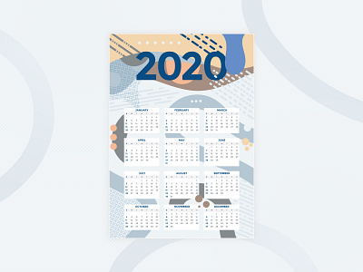 2020 Calendar calendar calendar 2020 design flat colour iconography illustration vector