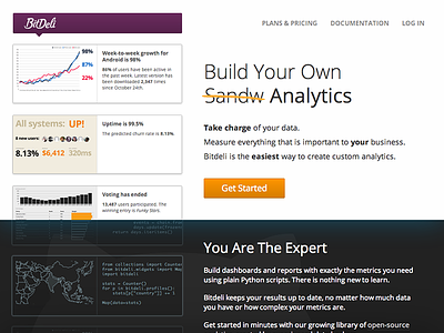 Bitdeli analytics dashboard data datavis homepage landing page saas visualization web web analytics webapp website