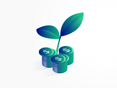 Growing Money Illustration finance grow illustration invest investment money plant