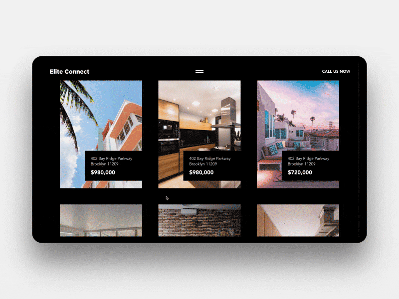 Property Detail View animation detail gif interaction interface motion page property real estate ui ux web website