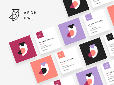 Arch Owl Logo abstract brand branding business card color design icon identity logo logomark logotype mark owl ui