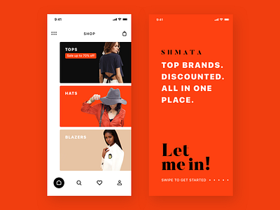 Shopping App Concept app branding concept design fashion fashion app popular red shopping trending typography ui ux