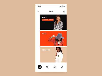 Shopping App Parallax 3d animation app design fashion gif motion parallax ui ux