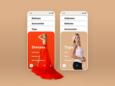 Shopping App Concept app clean clothing concept design dress ecommerce fashion gold interface minimal mobile red shop store typography ui ux web