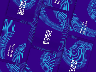 Gagarin Business Card abstract art blue brand branding business card design flat identity logo pattern sound ui vector voice wave web