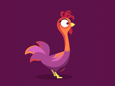 Hen animals animation crazy design eyes hen illustration painting purple