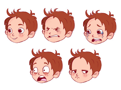 expressions animation boy character design expression illustration