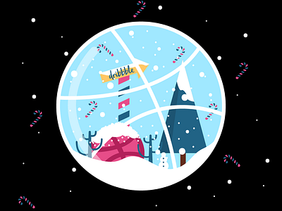 Dribbble Wonderland art christmas community dribbble illustration line art logo snow vector winter wonderland