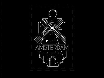A M S T E R D A M amsterdam art badge black design graphic line lineart logo stamp