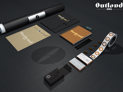Branding designs for Outland art black brand branding colour design illustrator orange photoshop