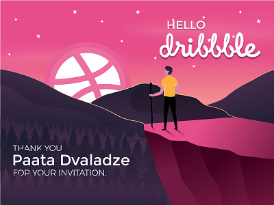 Hello Dribbble illustration