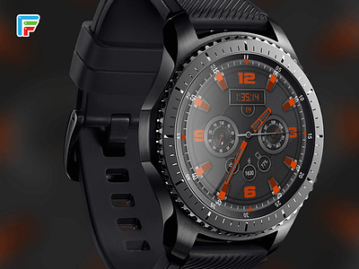 Rust digital watch face ai android wear brand branding earth gears3 glow smart watch space spaceship ui wearable