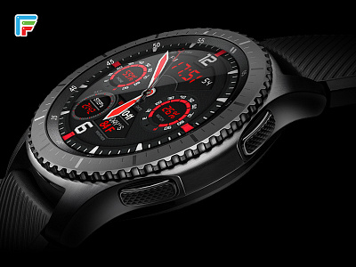 PLUTO- RED ai android wear apple watch brand branding gears3 glow minimal smart watch time tizen ui wearable