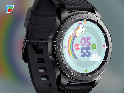 Rainbow ai android wear apple watch brand branding gears3 glow minimal smart watch time tizen ui wearable