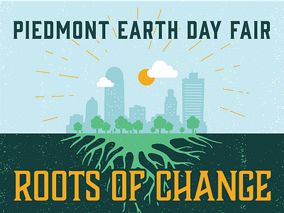 Piedmont Earth Day Fair Illustration city earth day illustration north carolina roots typography