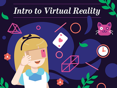 Intro to Virtual Reality 2d 3d aliceinwonderland character colorful illustration virtual reality