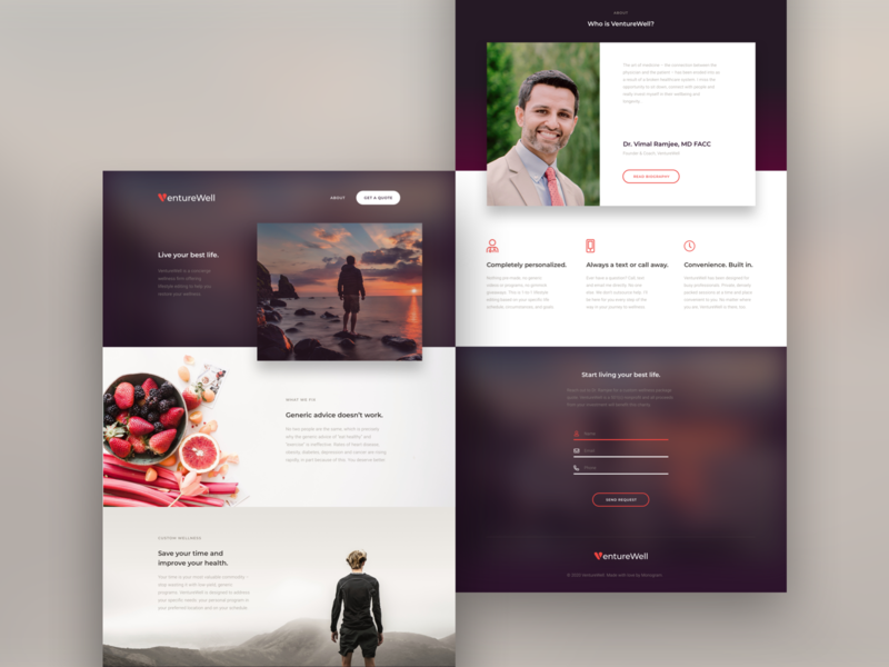 VentureWell blur fitness fruits healthy heart lifestyle web design website wellness