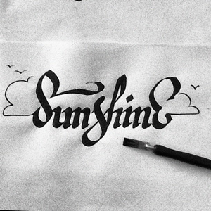 Sunshine art calligraphy handtype lettering letters script sunshine typography writing