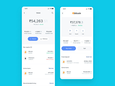 Vauld - banking to the crypto user app application design minimal mobile ui ux