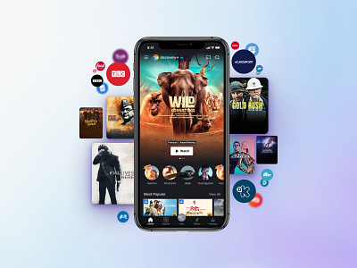 discovery+ - OTT platform app application design discovery minimal mobile ott ui ux