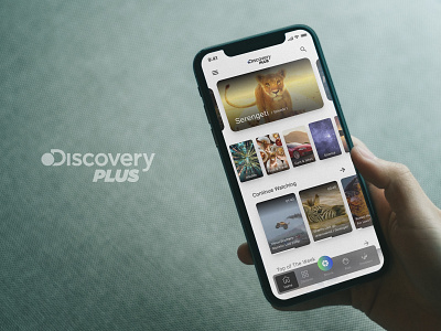 Discovery plus OTT Platform app application design discovery channel entertainment minimal mobile ott ui ux