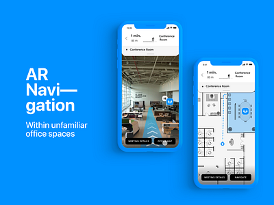 AR navigation- Within unfamiliar office spaces augmented augmented reality meeting mobile navigation office path reality